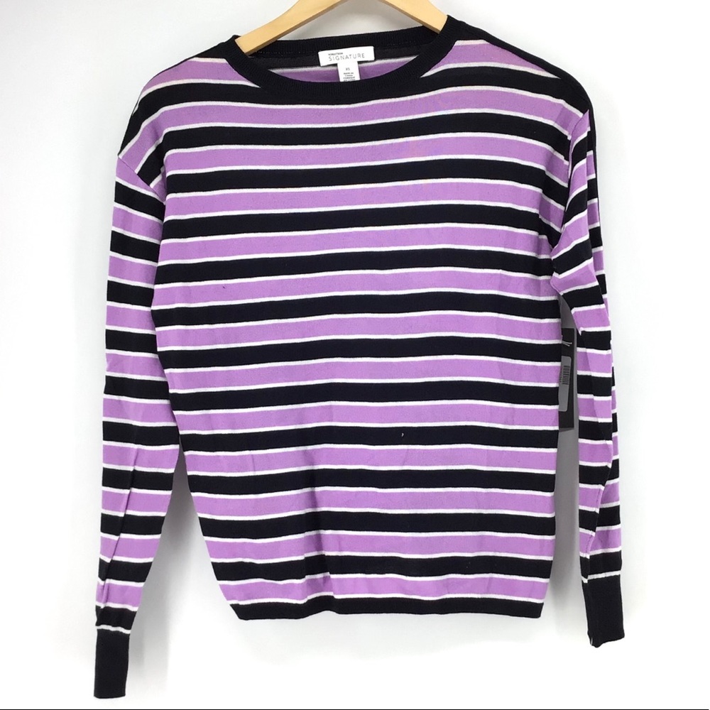Nordstrom Signature Long Sleeve Stripe Crew Neck